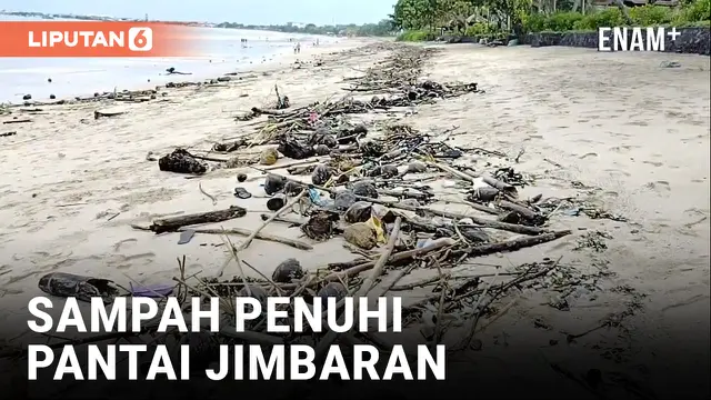 VIDEO: Puluhan Ton Sampah Penuhi Pantai Jimbaran