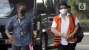 Mantan Kadis DPKAD Pemkot Bandung Herry Nurhayat (kanan) tiba di Gedung KPK, Jakarta, Senin (22/6/2020). Herry akan menjalani persidangan secara online terkait dugaan korupsi pengadaan tanah untuk ruang terbuka hijau di lingkungan Pemerintah Kota Bandung Tahun 2012-2013. (merdeka.com/Dwi Narwoko)