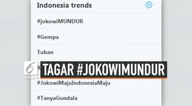 Media sosial twitter diramaikan dengan tagar #JokowiMundur. Tagar ini menjadi trending topic nomor satu di Indonesia.