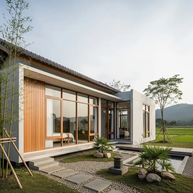 9 Desain Rumah Sederhana Konsep Zen Jepang di Desa, Harmoni Alam
