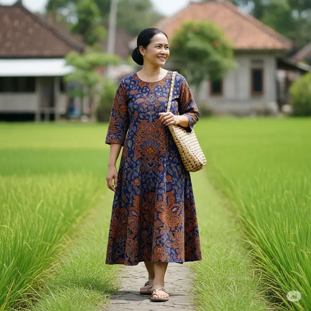 Outfit Ibu-Ibu Desa Modis. Foto: Gemini