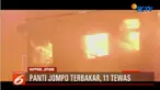 Api menghanguskan bangunan panti jompo bertingkat tiga yang tadinya bekas sebuah hotel.