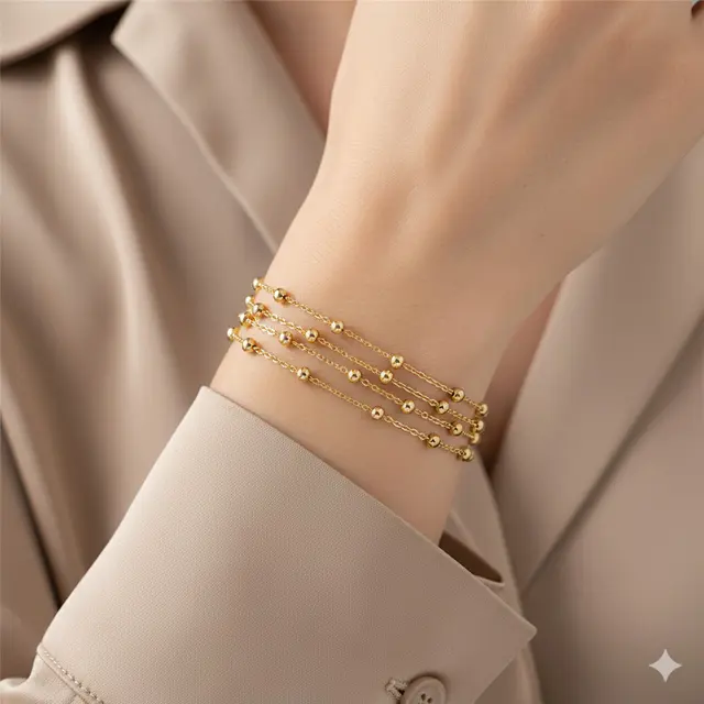 8 Model Gelang Emas 2 Gram 16K Bola Kecil yang Lagi Hits di 2025, Desain Simple tapi Tetap Mewah dan Berkelas