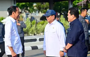 Presiden Jokowi dan Ibu Negara Iriana kunjungan kerja ke Provinsi Jawa Timur, Senin, (24/7/2023). Dalam kunjungan ini, Jokowi didampingi Menteri Pertahanan Prabowo Subianto dan Menteri BUMN Erick Thohir.