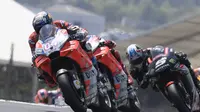 Pembalap Ducati Corse, Andrea Dovizioso saat beraksi pada MotoGP Prancis 2018 di Sirkuit Bugatti, Le Mans. (Twitter/Ducati Motor)