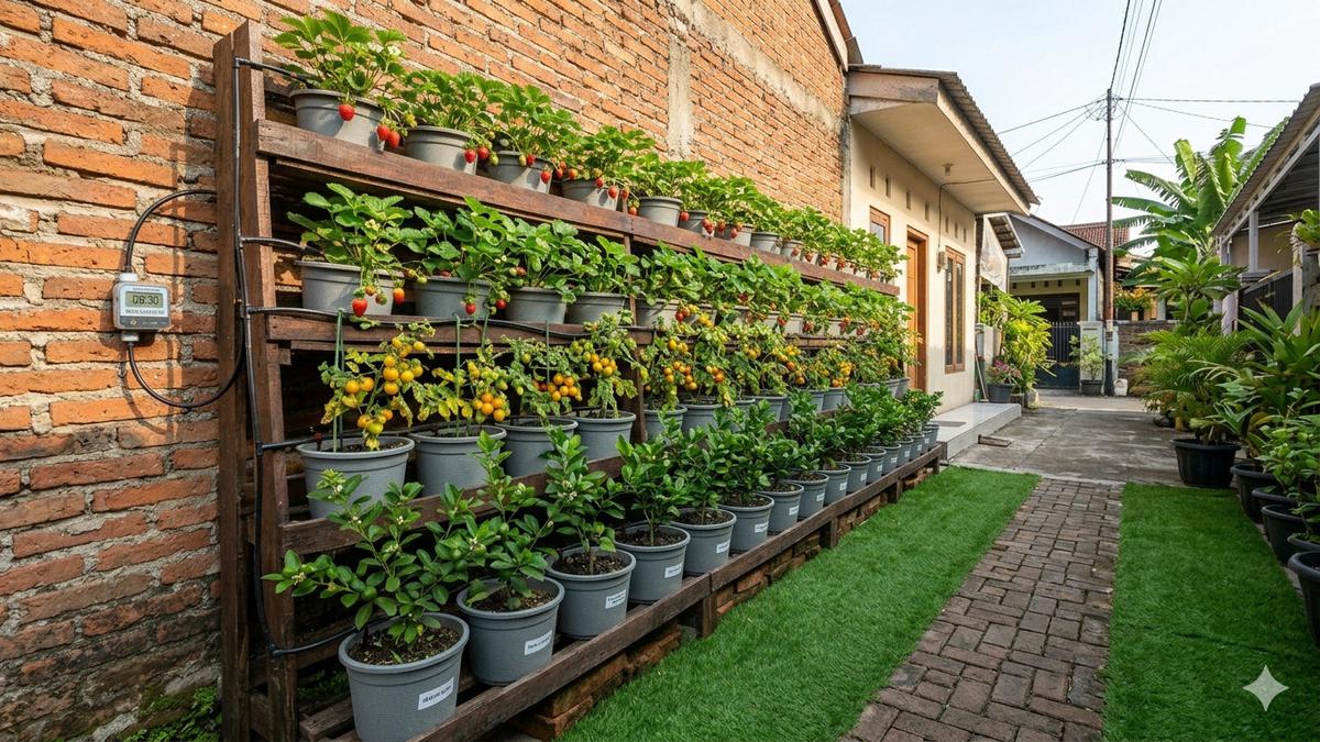 7 Inspirasi Kebun Buah Mini Sepanjang Tembok Samping Rumah Sempit, Maksimalkan Lahan Terbatas