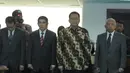 Tampak pula hadir Gubernur BI Agus Martowardoyo, Ketua MK Hamdan Zoelva, dan Ketua DPD Irman Gusman di Gedung Sekretariat MA, Jakarta, (28/10/2014). (Liputan6.com/Herman Zakharia)