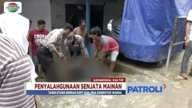 Tagih Utang Pakai Airsoft Gun, Pria di Samarinda Dikeroyok Warga