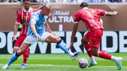 Manchester City menang dengan skor meyakinkan dua gol tanpa balas. (AP Photo/Derik Hamilton)
