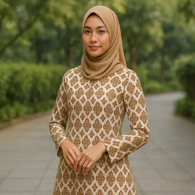 10 Model Gamis Motif Etnik atau Tradisional, Elegan dan Tetap Kekinian
