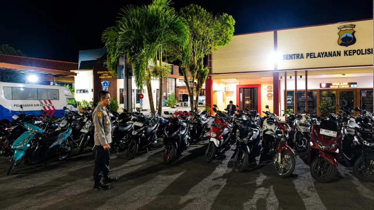 Barang bukti kasus balap liar di Kudus