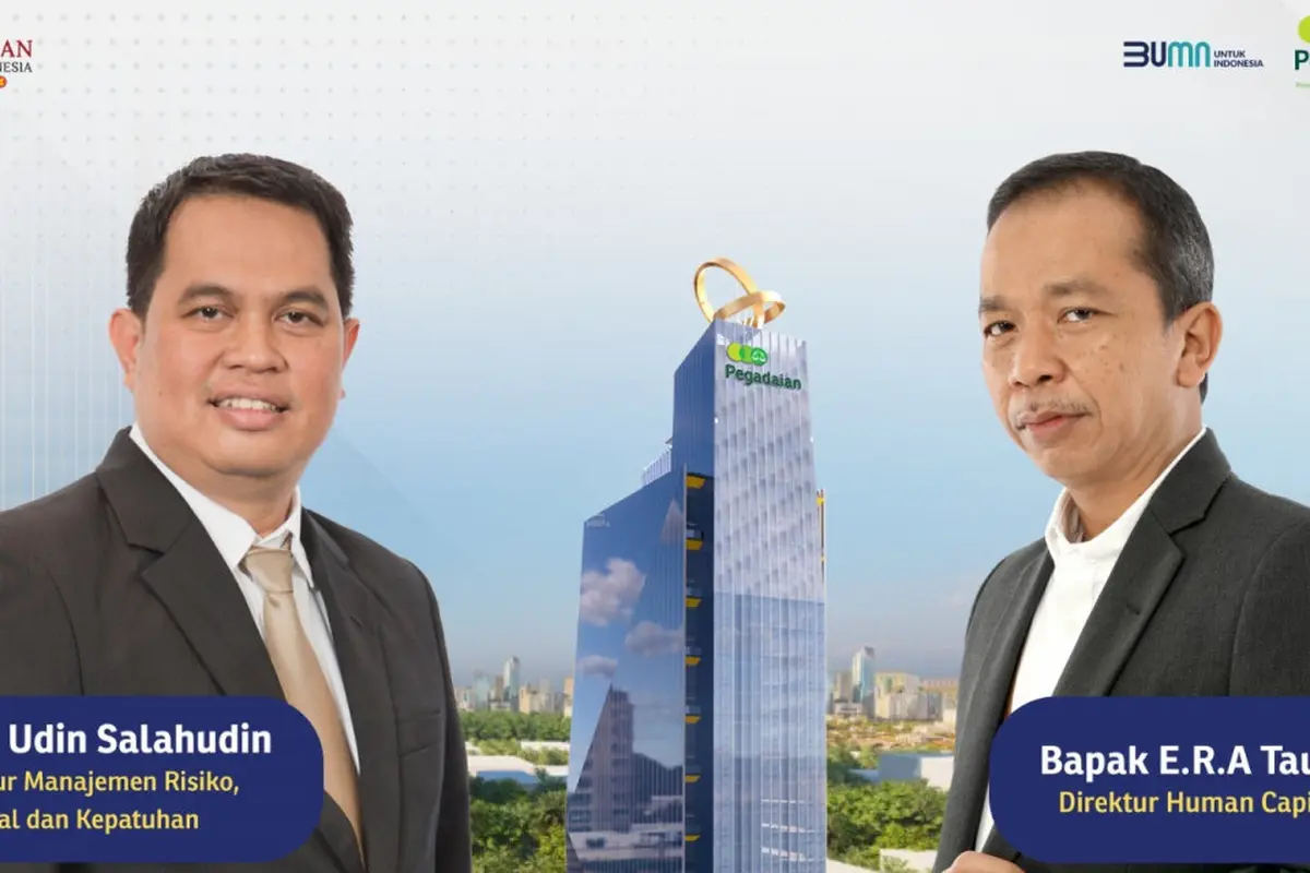 RUPS Pegadaian mengangkat Erry Rizal Achmad Taufiq sebagai Direktur Human Capital dan Udin Salahudin sebagai Direktur Manajemen Risiko, Legal and Compliance. (Dok Pegadaian)