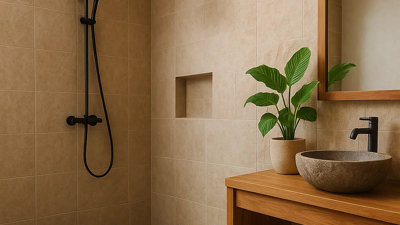 Inspirasi Kamar Mandi Lantai Batu Alam