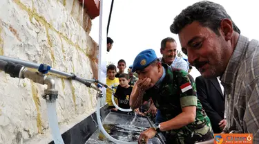 Citizen6, Lebanon: Tempat penyaringan air ini merupakan bantuan dari UNIFIL melalui Indonesian Batallion, atas permintaan warga Deir Siriane yang disampaikan kepada staf CIMIC. (Pengirim: Badarudin Bakri). 