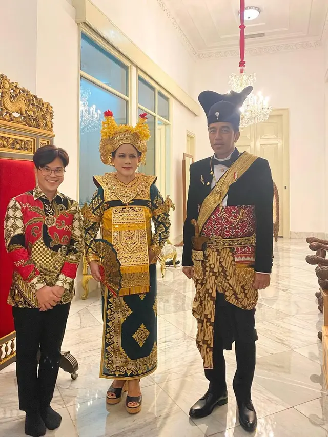 Bennu Sorumba, Iriana Jokowi, dan Presiden Jokowi. (Foto: Dok. Instagram @bennusorumba)