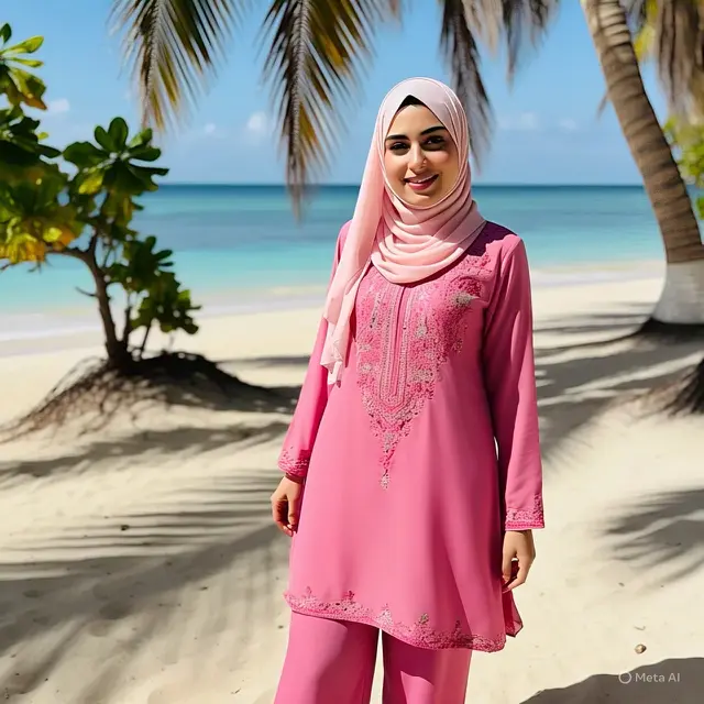 Setelan Tunik dan Celana Palazzo Pink