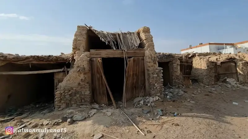 Artefak peninggalan perumahan kuno di Arab. (Foto: tangkapan layar video YouTube Aiman Mulyana)