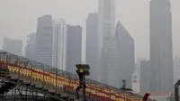 Polusi udara di Singapura mencapai level sangat tidak sehat, Senin kemarin. 