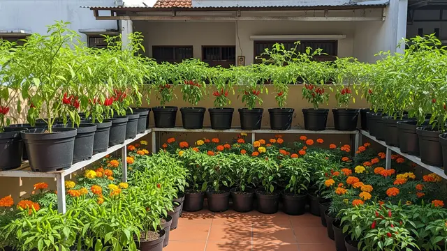 Tanaman Bunga Kenikir Sebagai Pendamping Cabai yang Cocok untuk Teras Rumah