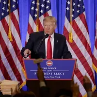  Donald Trump gelar konferensi pers perdana pasca terpilih jadi Presiden AS (Seth Wenig/AP)