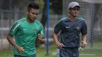 Gelandang Timnas Indonesia, Saddil Ramdani, mengikuti latihan terpisah di Lapangan ABC Senayan, Jakarta, Senin (15/1/2018). Pemusatan latihan ini dilakukan jelang Asian Games 2018. (Bola.com/Vitalis Yogi Trisna)