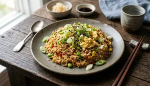 Resep Nasi Goreng Mentega ala Jepang dengan Telur dan Daun Bawang, Praktis & Bergizi