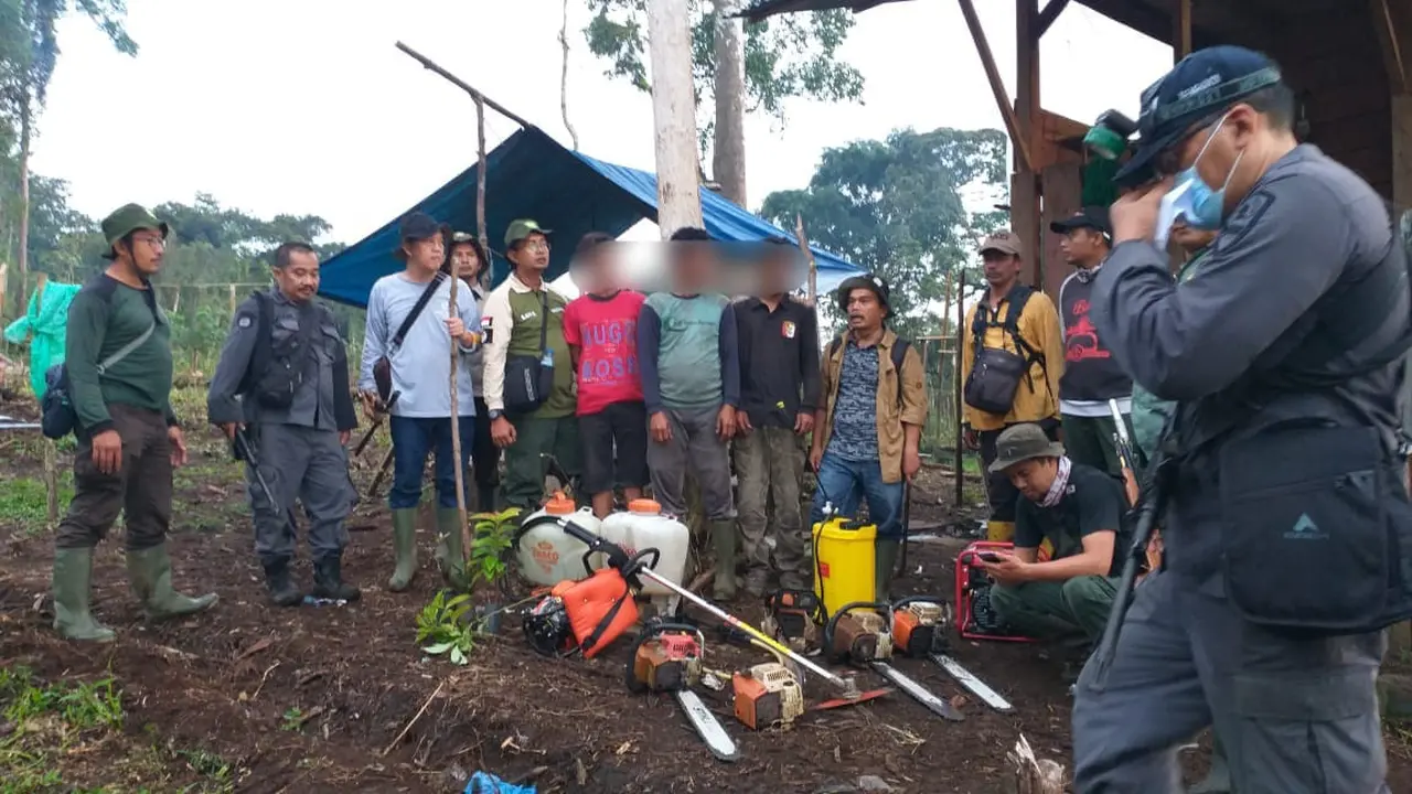 Pelaku perusakan di wilayah TNKS. (Liputan6.com/ ist)