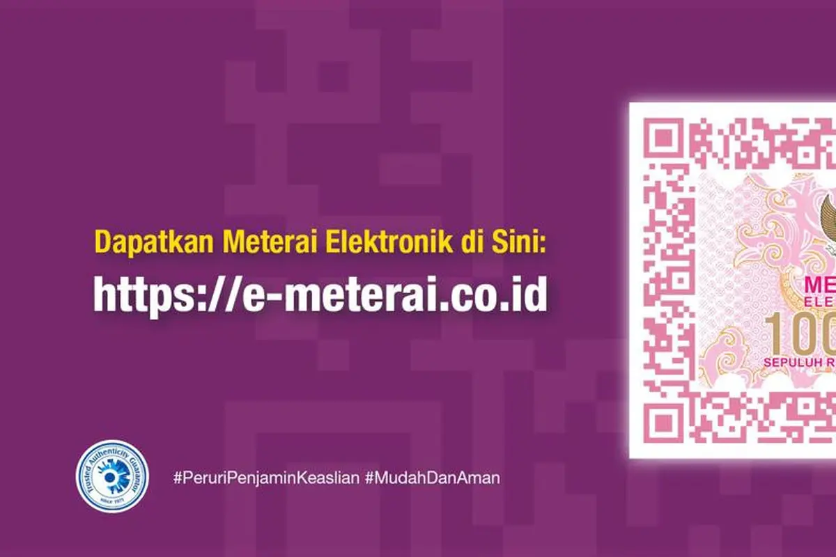 E-Meterai atau Meterai Elektronik.