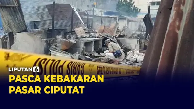 Kebakaran Pasar Ciputat, Pedagang Mencari Sisa Barang