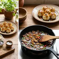 Resep Tahu Kukus Isi Ayam Cincang dengan Saus Kecap Bawang (AI Generated)