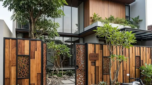 Pagar Gabion dengan Sentuhan Industrial