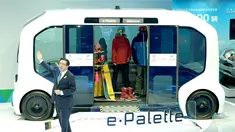 Mobil Toyota e-Palette dipamerkan dalam Pameran Otomotif Internasional Beijing 2020 di Beijing, China, 26 September 2020. Ajang ini mulai digelar pada Sabtu (26/9). (Xinhua/Chen Jianli)