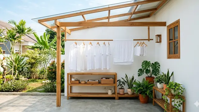 Model Tempat Jemuran Anti Kehujanan Minimalis. Gemini