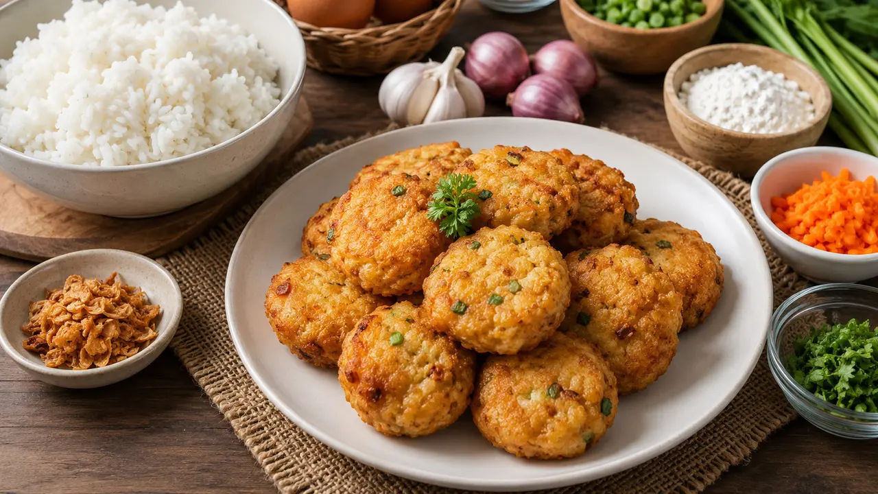 Perkedel dari Nasi Sisa (AI Generated)