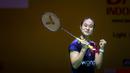 <p>Ekspresi Lisa Ayu Kusumawati saat bertanding melawan pasangan Malaysia, Hoo Pang Ron/Cheng Su Yin pada laga perempat final Indonesia Masters 2025 di Istora Senayan, Jakarta, Jumat (24/01/2025). (Bola.com/Bagaskara Lazuardi)</p>