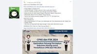 Penelusuran klaim link pendaftaran CPNS 2024.