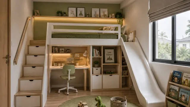 Inspirasi Kamar Anak dengan Perosotan di Dalamnya