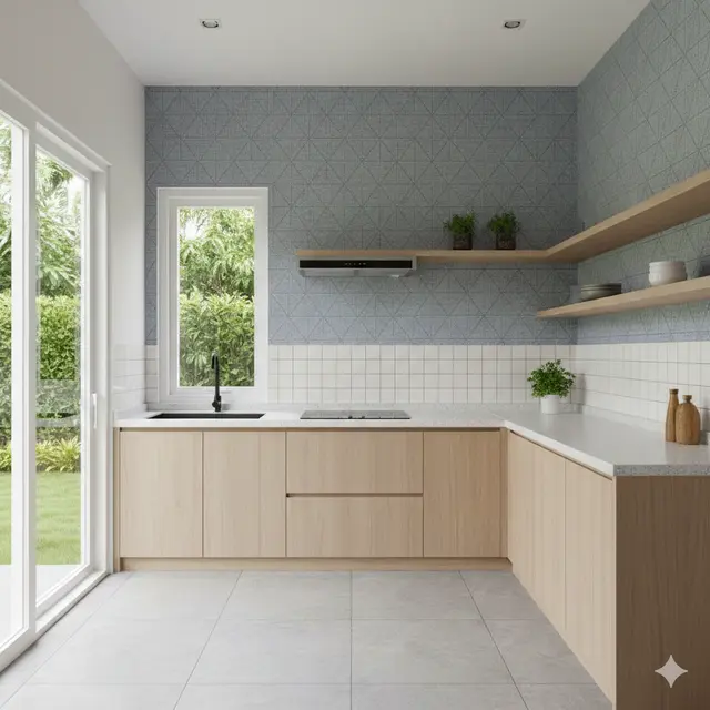 Model Dinding Dapur Minimalis yang Estetik (Foto: Gemini AI)