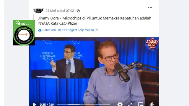 Penelusuran klaim pernyataan CEO Pfizer ada mircochip di dalam pil untuk memaksa orang patuh