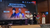 Konferensi pers Road To OGFC Unite 2027 di Kantor Kementerian Pariwisata Republik Indonesia, Jakarta, Jumat (23/10/2026) dihadiri dua legenda Manchester United, Park Ji Sung dan Patrice Evra. (Bola.com/Hery Kurniawan)
