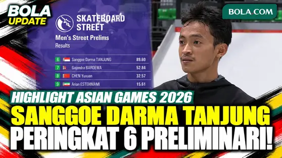Highlight Asian Games 2026: Aksi Sanggoe Darma Tanjung di Babak Preliminari Skateboard Putra