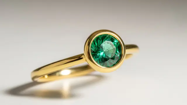 Model Cincin Emas dengan Batu Zamrud yang Diprediksi Tren di 2026
