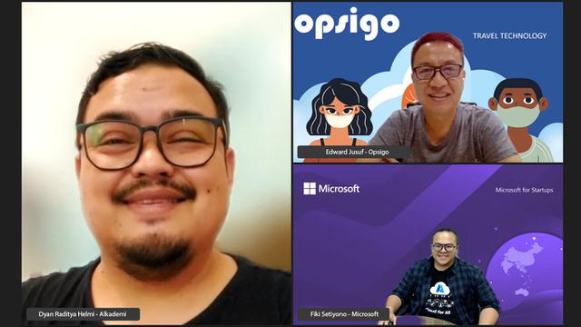 Diskusi virtual Empowering Indonesian Startups for Digital Indonesia pada hari Kamis (22/09). (Dok. Microsoft Indonesia)