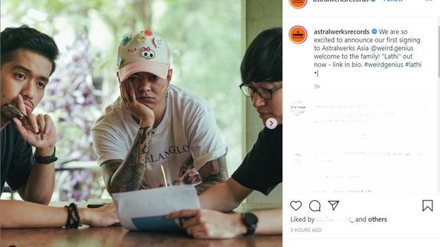 Weird Genius bergabung dengan Astralwerks (Instagram/ astralwerksrecords)