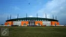 Tampilan bangunan Stadion Pakansari, Kab Bogor, Jumat (10/3). Stadion Pakansari akan menjadi lokasi laga final Piala Presiden 2017 antara PBFC melawan Arema FC pada Minggu (12/3). (Liputan6.com/Helmi Fithriansyah)
