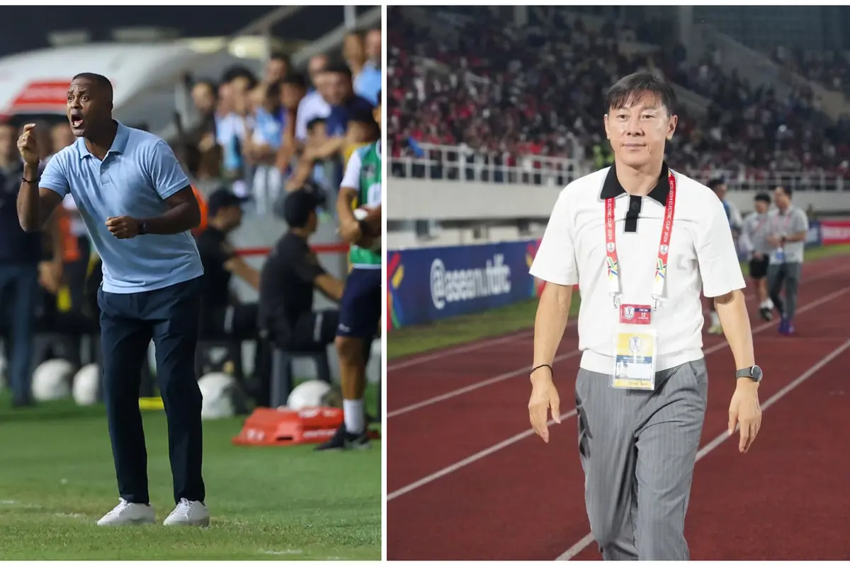 Patrick Kluivert dan Shin Tae-yong.