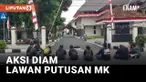 Aksi Mahasiswa Terkait Perlawanan DPR Terhadap Putusan MK, Aksi Diam di Depan Gedung Rakyat
