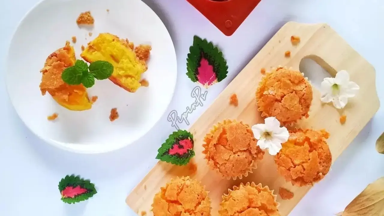 Resep cupcake nangka bebas gluten untuk Hari Valentine. (dok. Cookpad @PipinPs)