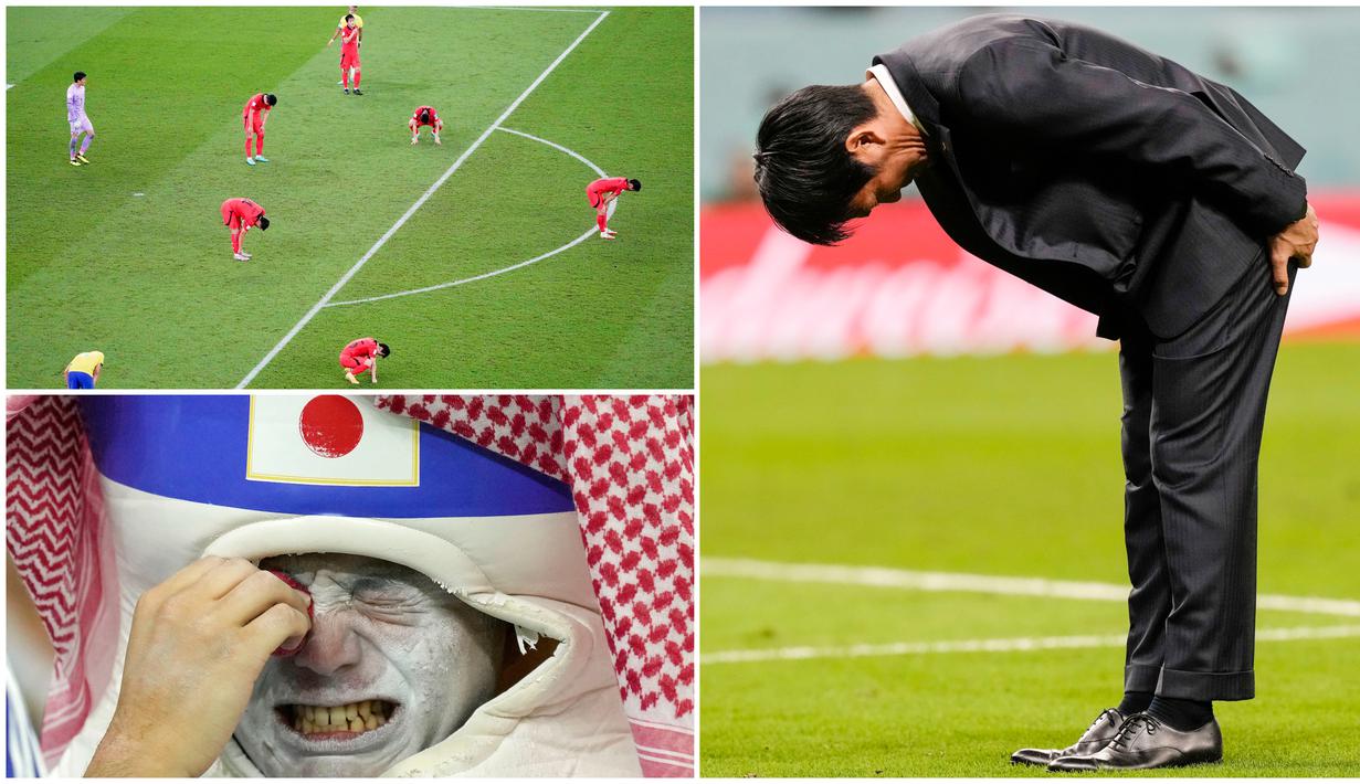 Langkah dua raksasa sepak bola asia yakni Jepang dan Korea Selatan harus terhenti di 16 besar Piala Dunia 2022. Berikut ekspresi kesedihan para wakil terakhir dari benua asia yang berguguran tadi malam.