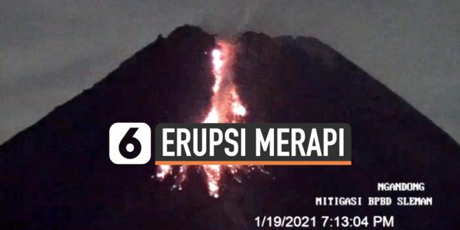 VIDEO: Penampakan Gunung Merapi Berkali-Kali Muntahkan Lava Pijar